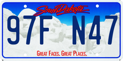 SD license plate 97FN47