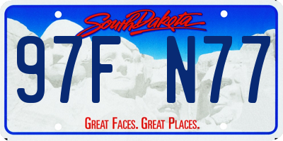 SD license plate 97FN77