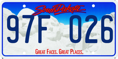 SD license plate 97FO26