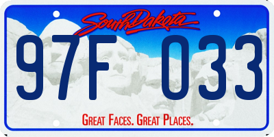 SD license plate 97FO33