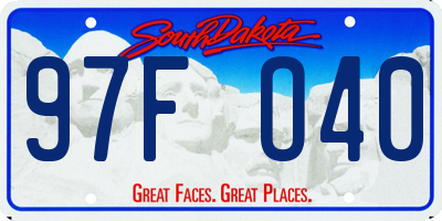 SD license plate 97FO40