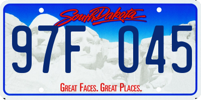 SD license plate 97FO45