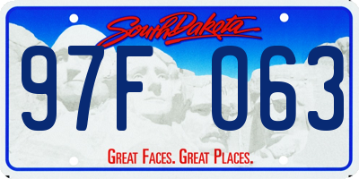 SD license plate 97FO63