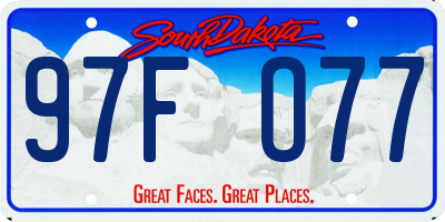 SD license plate 97FO77