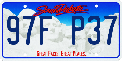SD license plate 97FP37