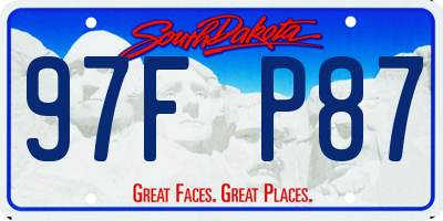 SD license plate 97FP87