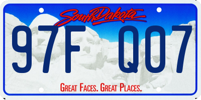 SD license plate 97FQ07