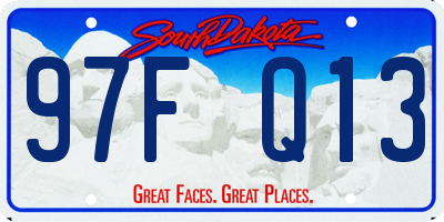 SD license plate 97FQ13