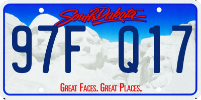 SD license plate 97FQ17