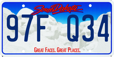 SD license plate 97FQ34