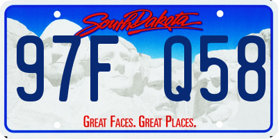 SD license plate 97FQ58