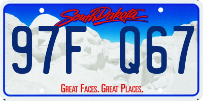 SD license plate 97FQ67