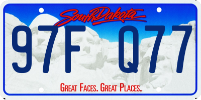 SD license plate 97FQ77