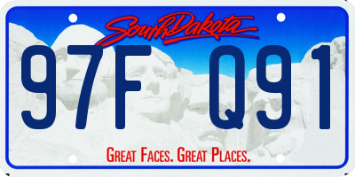 SD license plate 97FQ91