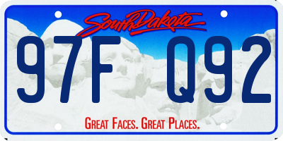 SD license plate 97FQ92