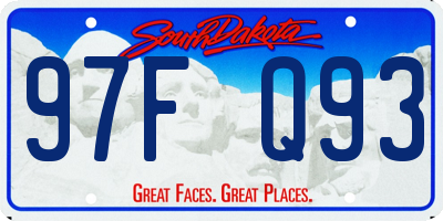 SD license plate 97FQ93