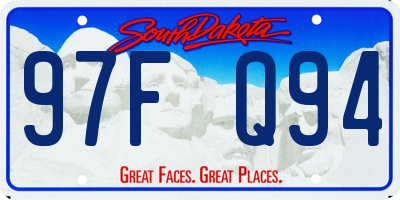 SD license plate 97FQ94