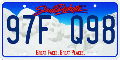SD license plate 97FQ98