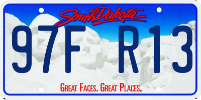 SD license plate 97FR13