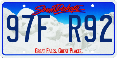 SD license plate 97FR92