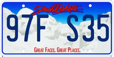 SD license plate 97FS35