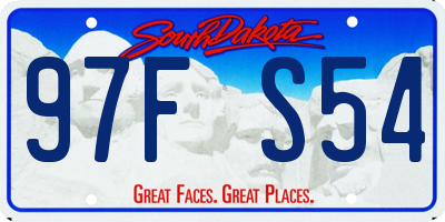 SD license plate 97FS54