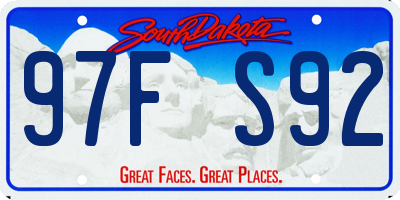 SD license plate 97FS92
