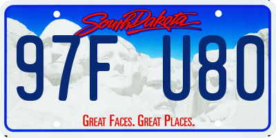 SD license plate 97FU80
