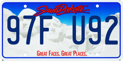SD license plate 97FU92