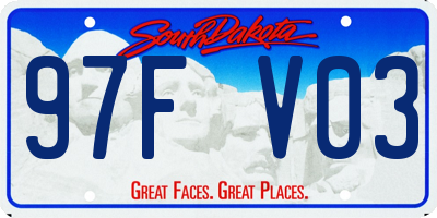 SD license plate 97FV03