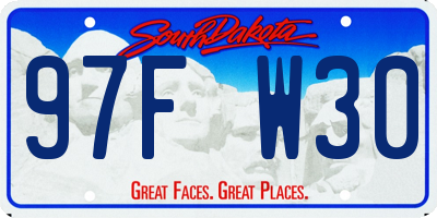SD license plate 97FW30