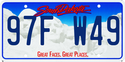 SD license plate 97FW49