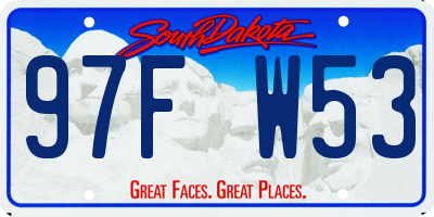 SD license plate 97FW53