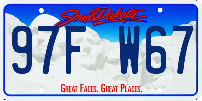 SD license plate 97FW67