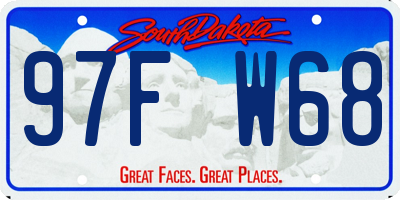 SD license plate 97FW68