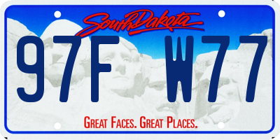 SD license plate 97FW77