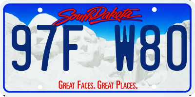 SD license plate 97FW80