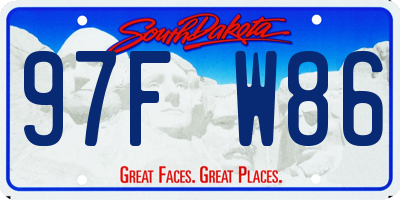 SD license plate 97FW86