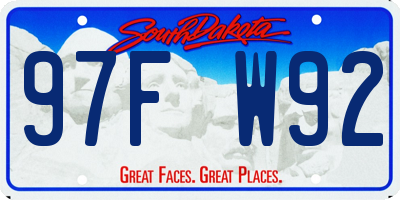 SD license plate 97FW92