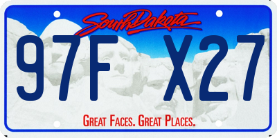 SD license plate 97FX27