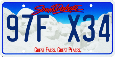 SD license plate 97FX34