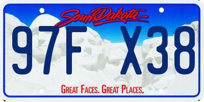 SD license plate 97FX38