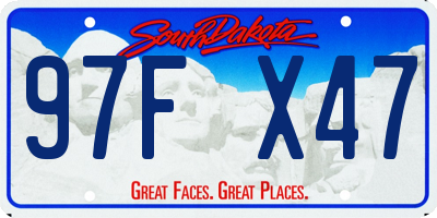 SD license plate 97FX47