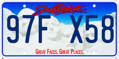 SD license plate 97FX58