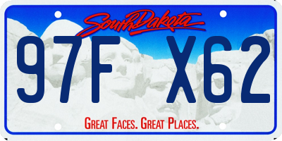 SD license plate 97FX62