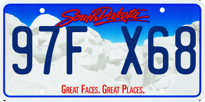 SD license plate 97FX68