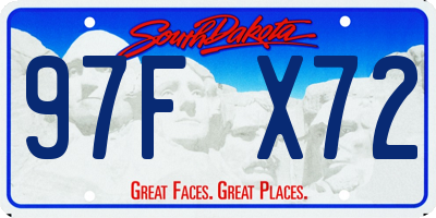 SD license plate 97FX72