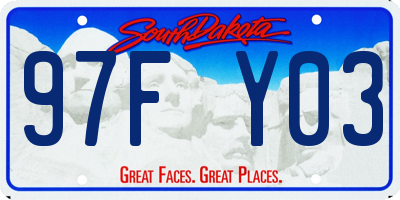 SD license plate 97FY03