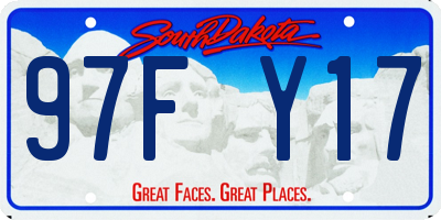 SD license plate 97FY17