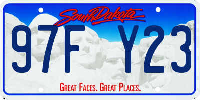 SD license plate 97FY23